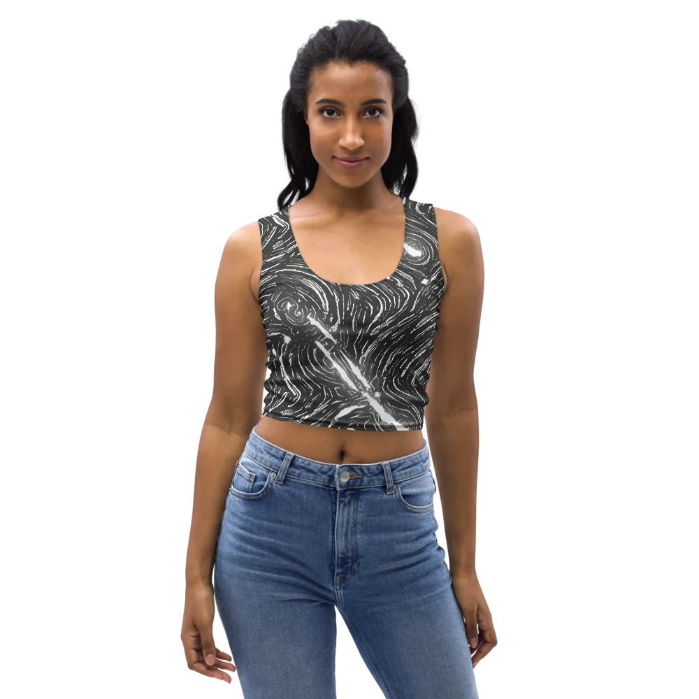 Silver Swirl on Crop Top — Front