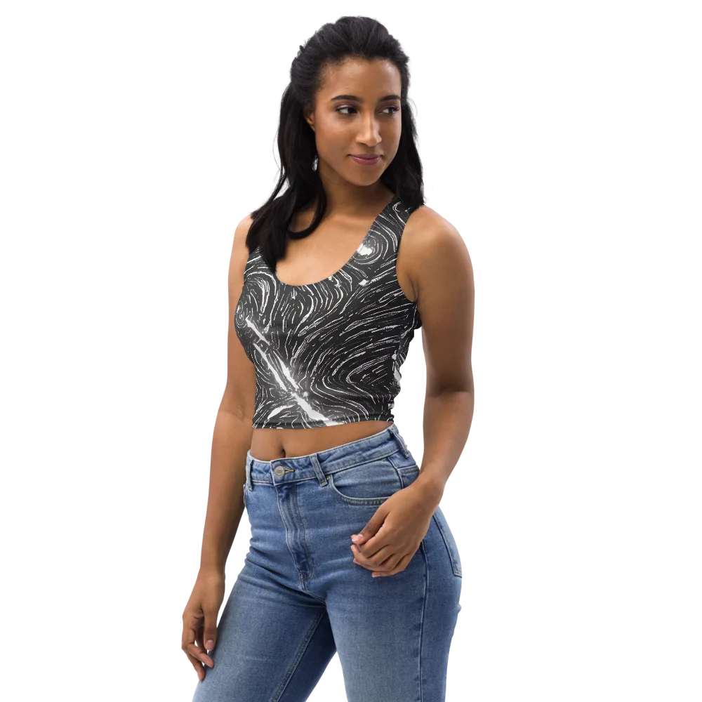 Silver Swirl on Crop Top — Left Front