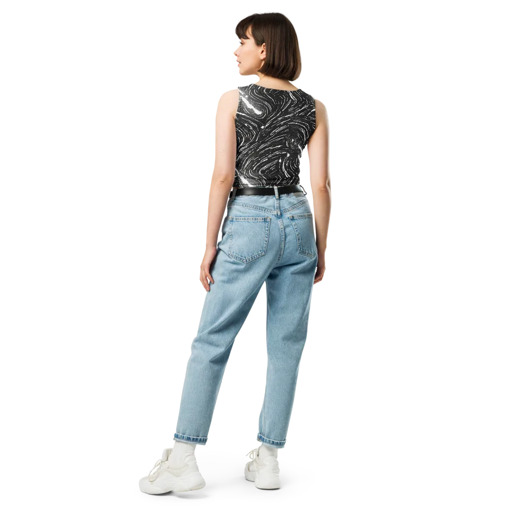 Silver Swirl on Crop Top — Back