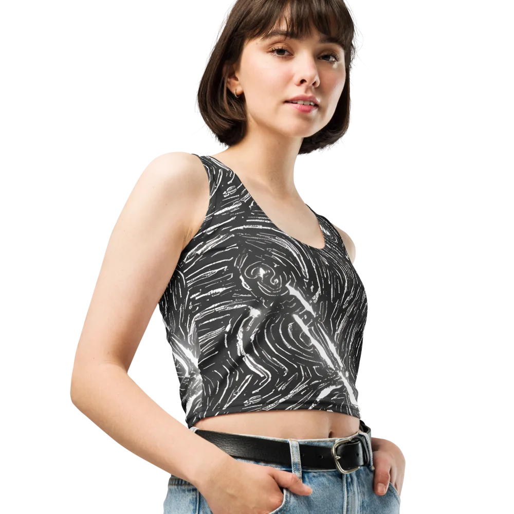Silver Swirl on Crop Top — Right Front