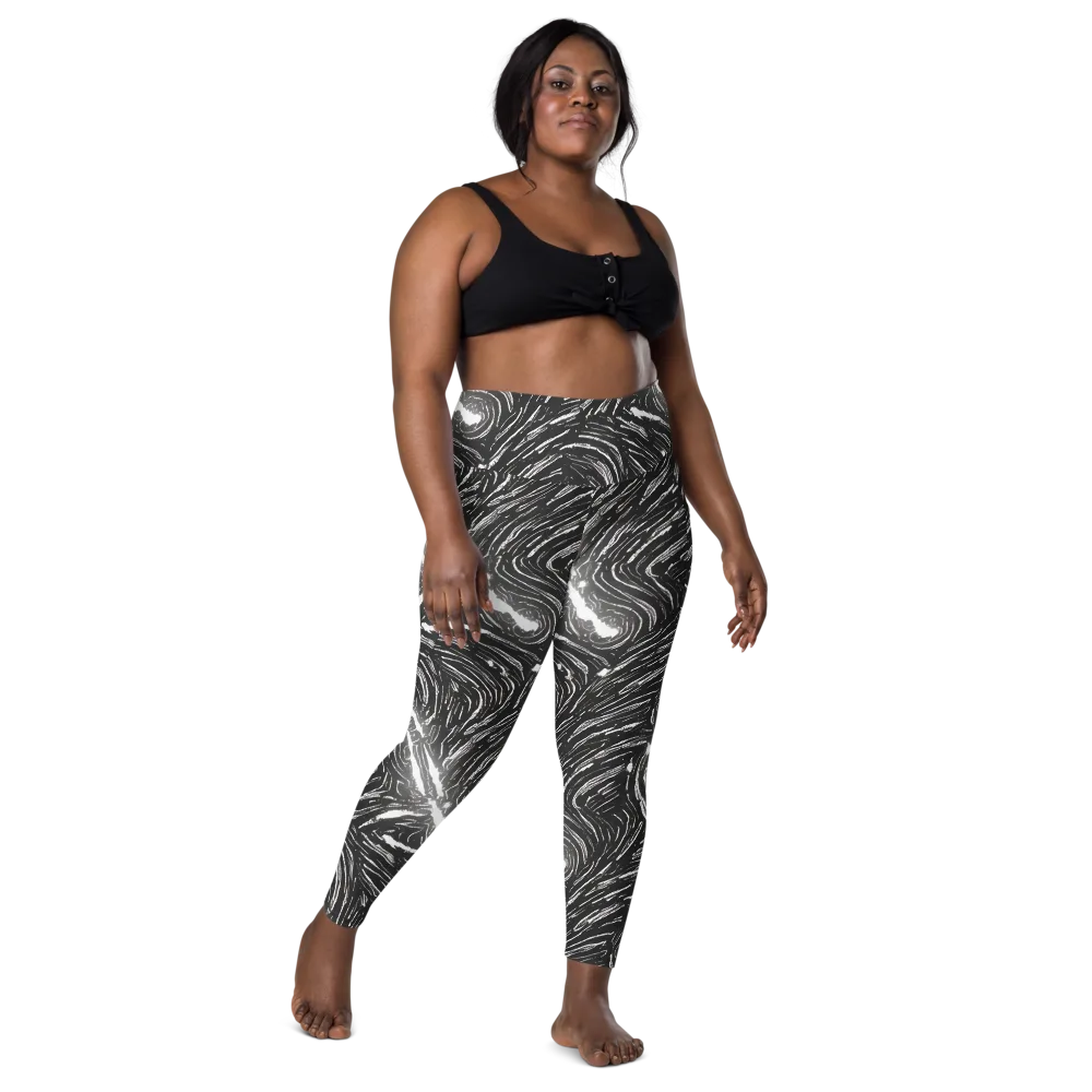Silver Swirl on Leggings with Pockets — Front