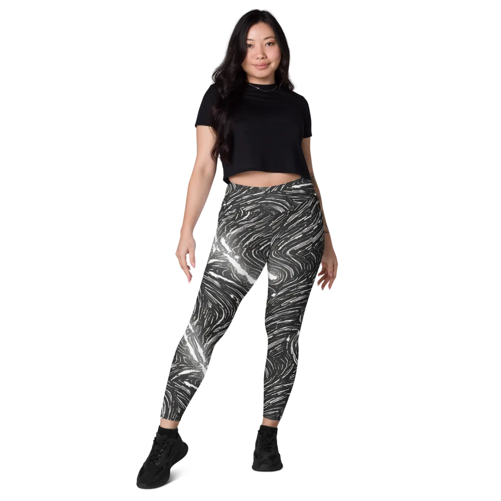 Silver Swirl on Leggings with Pockets — Front