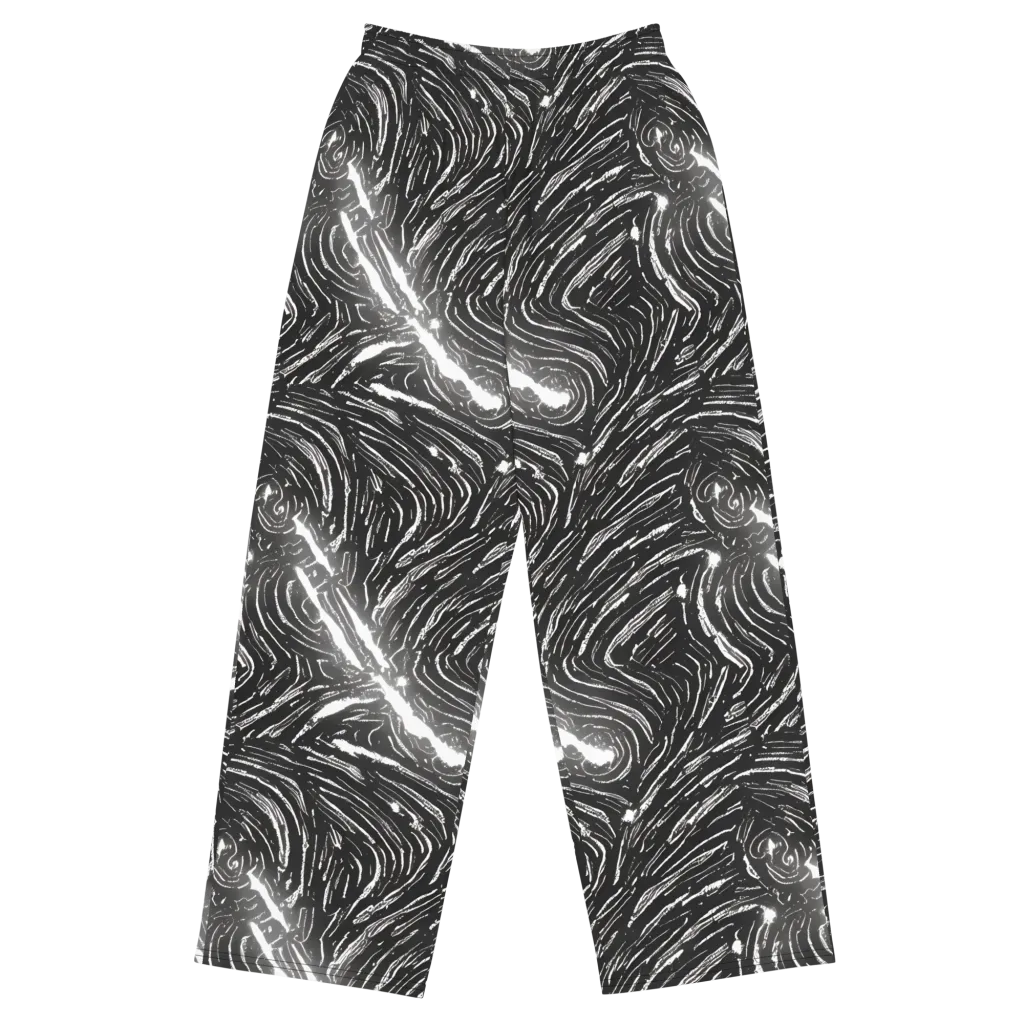 Silver Swirl on Wide-Leg Pants — Front