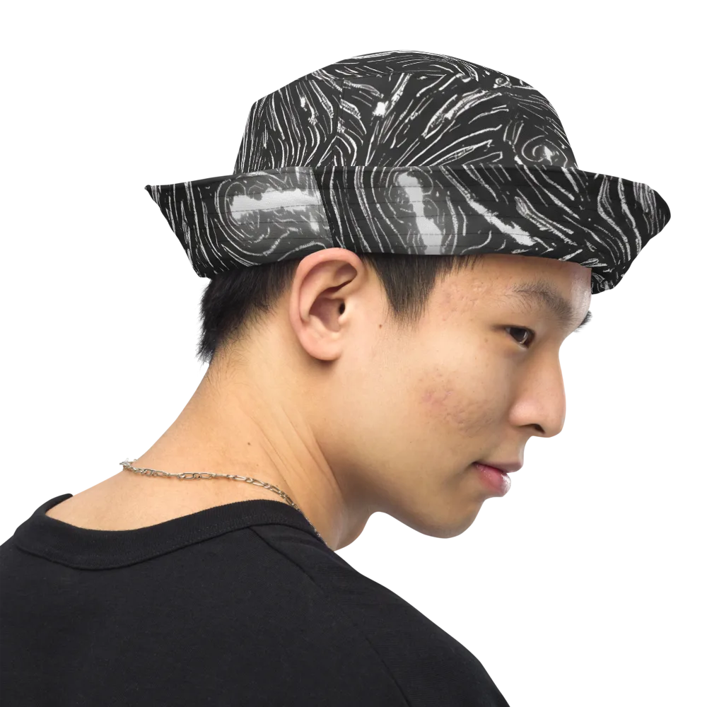 Silver Swirl on Reversible Bucket Hat — Right Outside