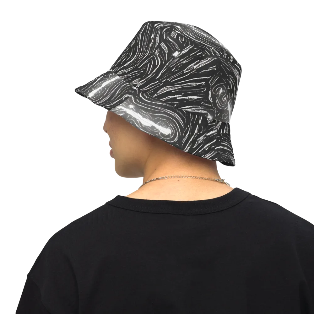 Silver Swirl on Reversible Bucket Hat — Back Inside