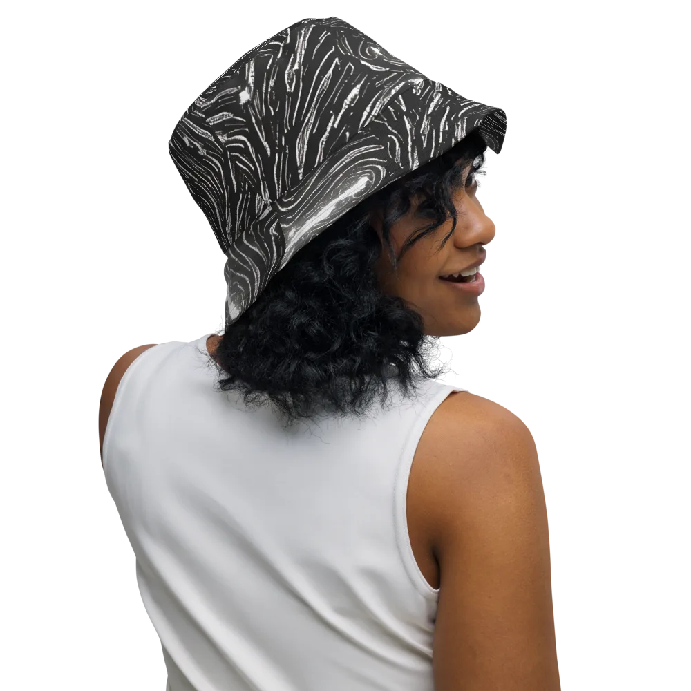 Silver Swirl on Reversible Bucket Hat — Right Outside
