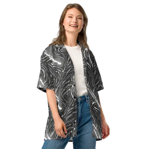 Silver Swirl on a Button Shirt