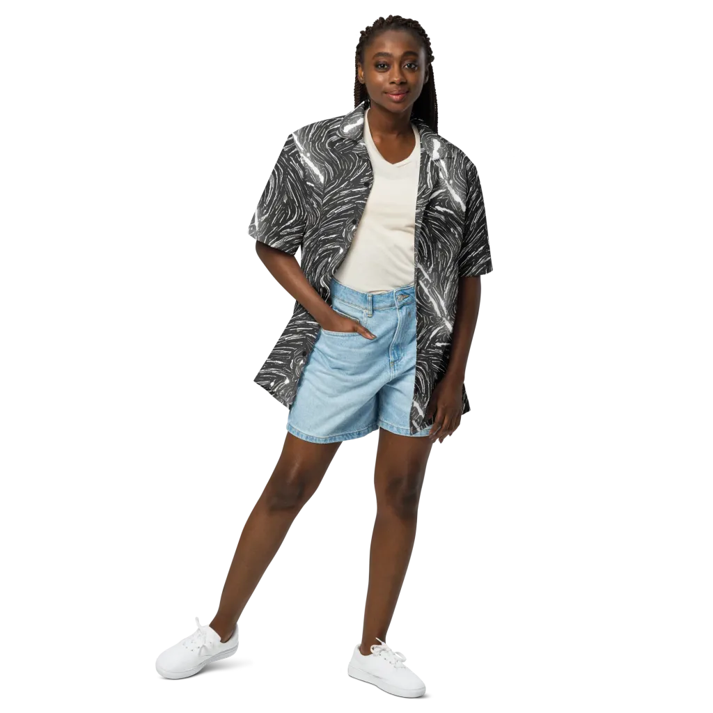Silver Swirl on Button Shirt — Front