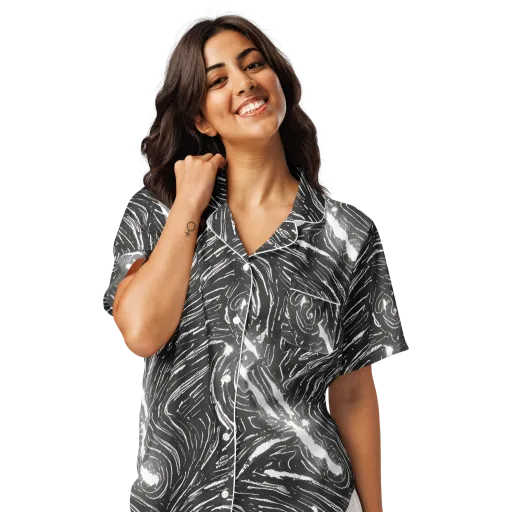 Silver Swirl on a Women's Short Sleeve Pajama Top