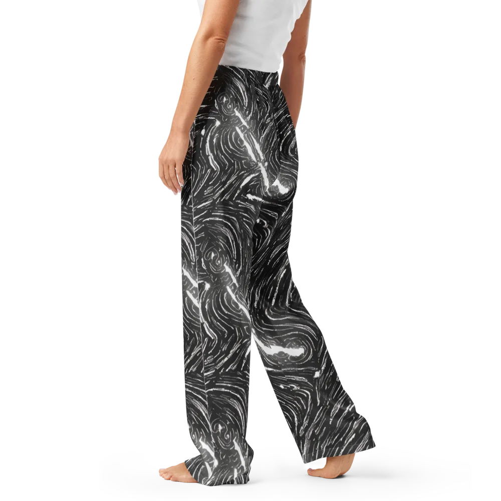 Silver Swirl on Women's Pajama Pants — Left