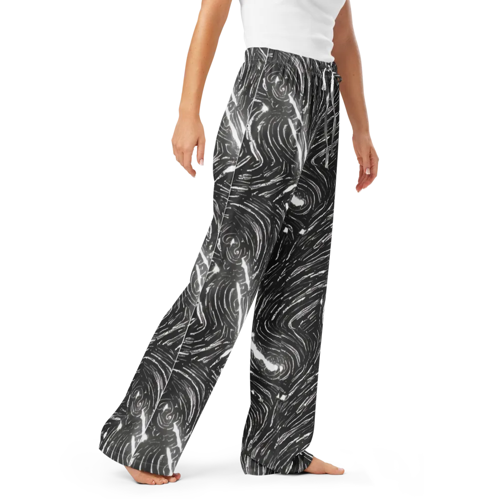 Silver Swirl on Women's Pajama Pants — Right Front