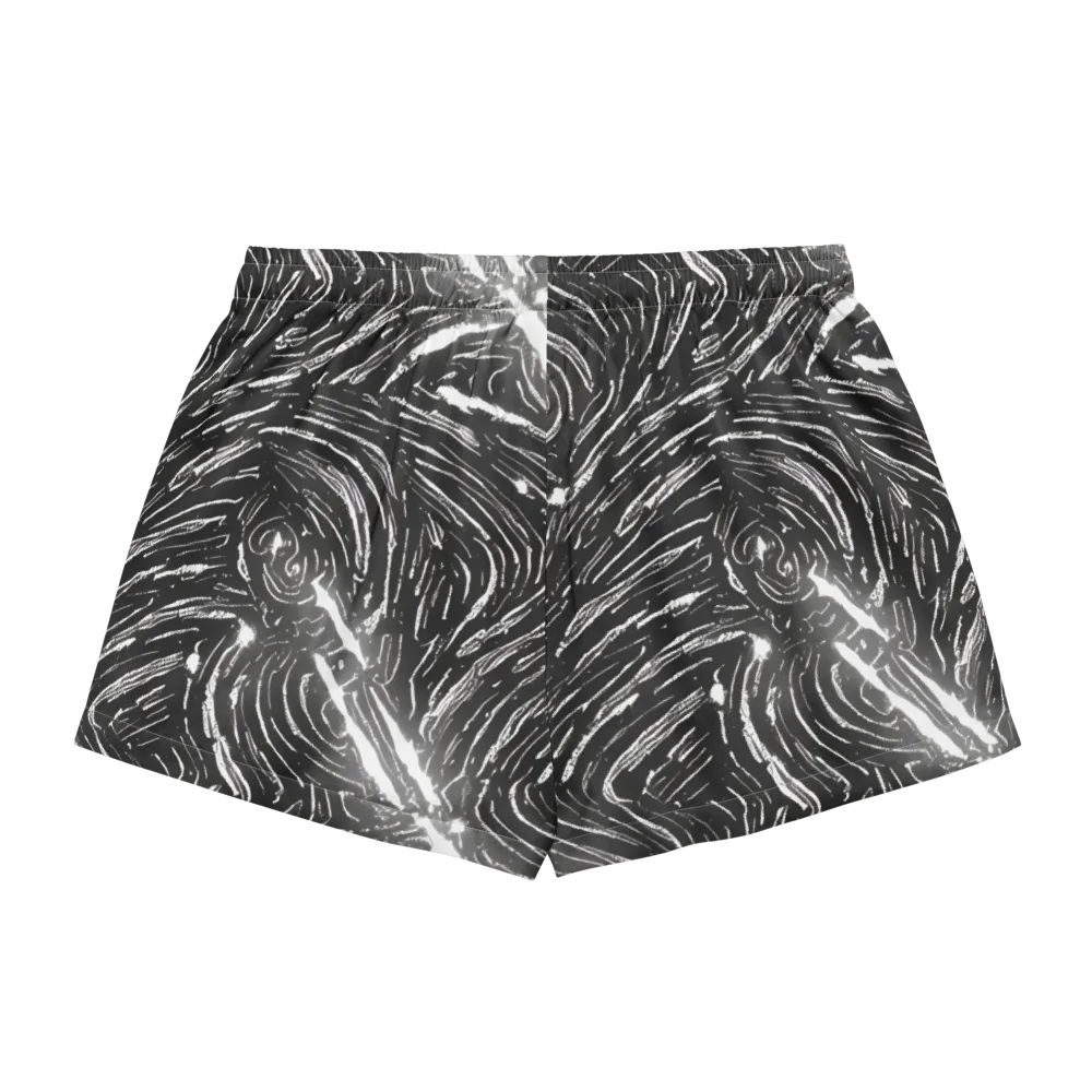 Silver Swirl on Women's Pajama Shorts — Back