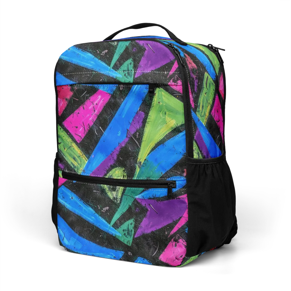 Neon Brushwork on Utility Backpack — Left Front