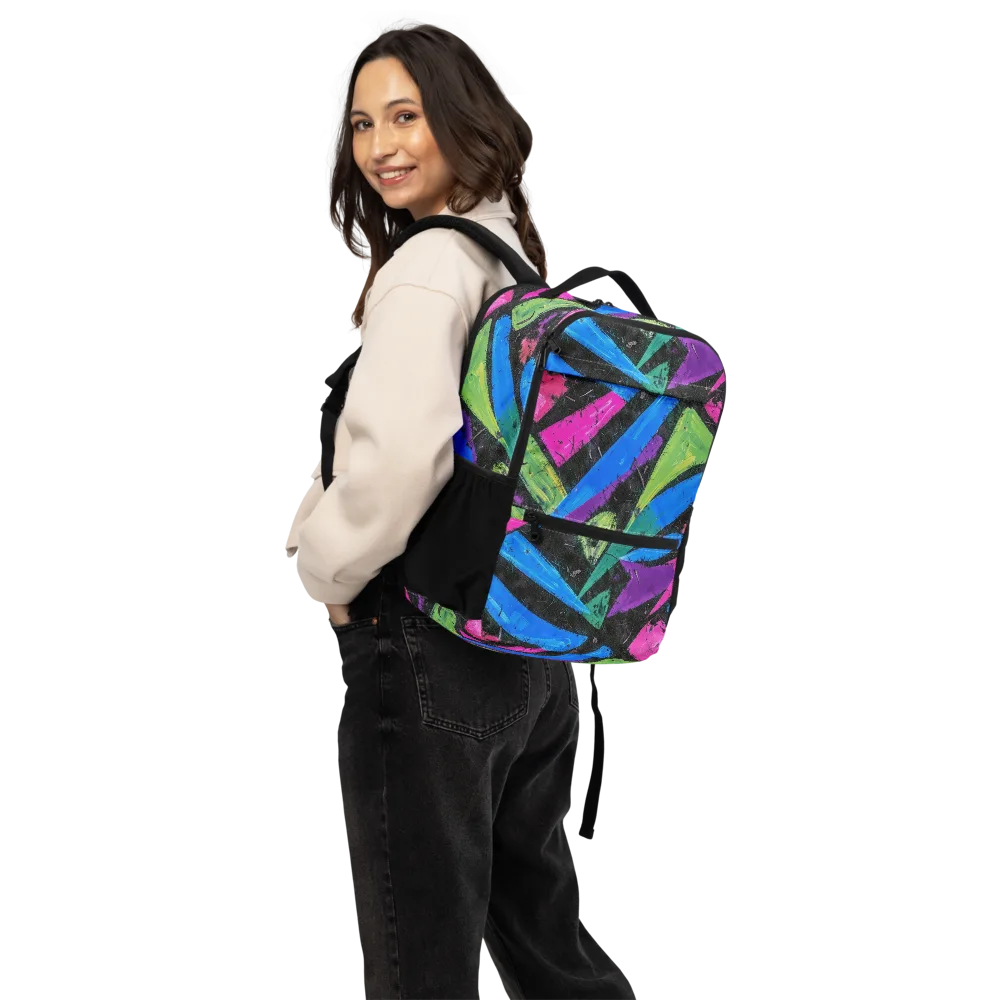 Neon Brushwork on Utility Backpack — Back
