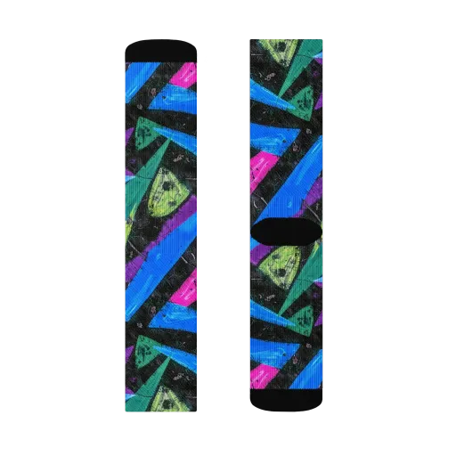 Neon Brushwork on a Socks