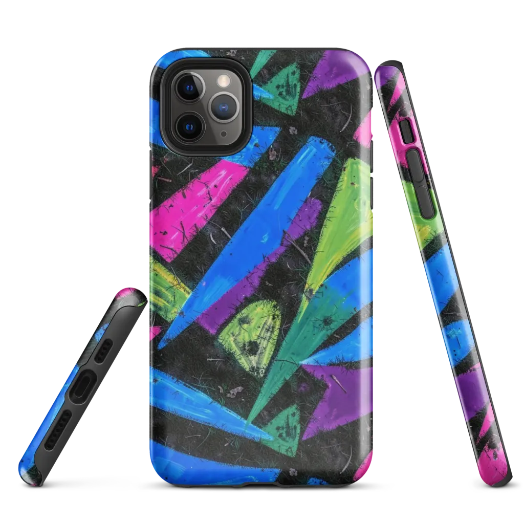 Neon Brushwork on Tough Case for iPhone® — Front