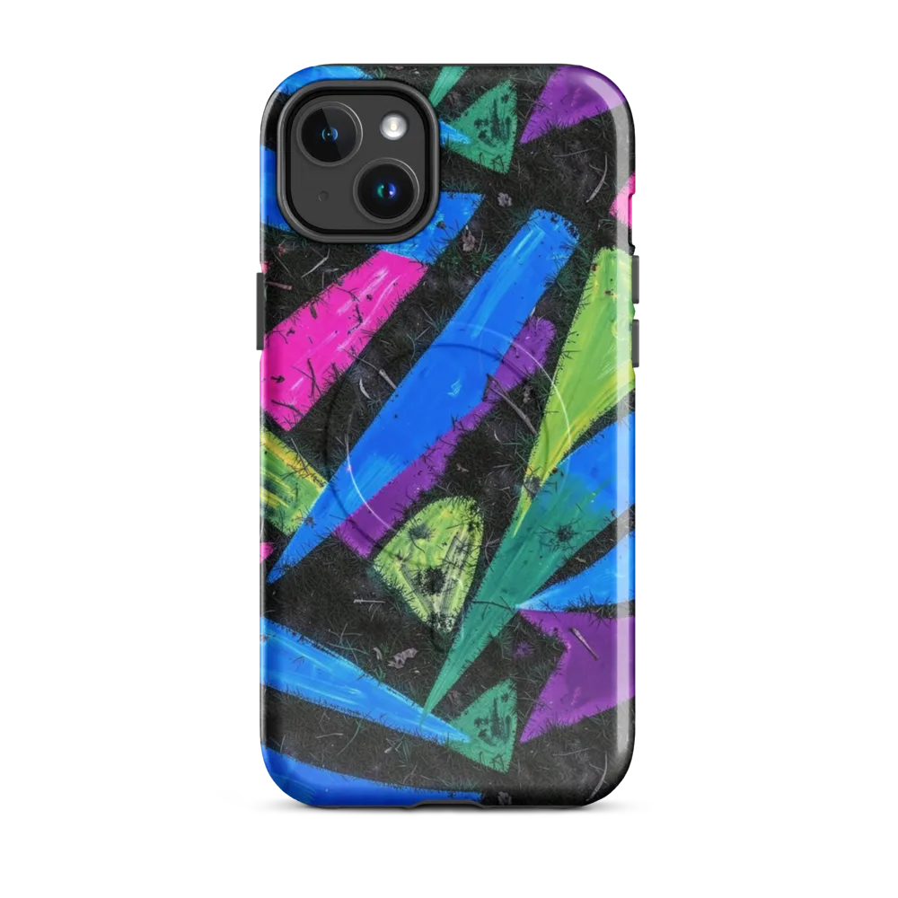 Neon Brushwork on MagSafe Tough Case for iPhone® — Front