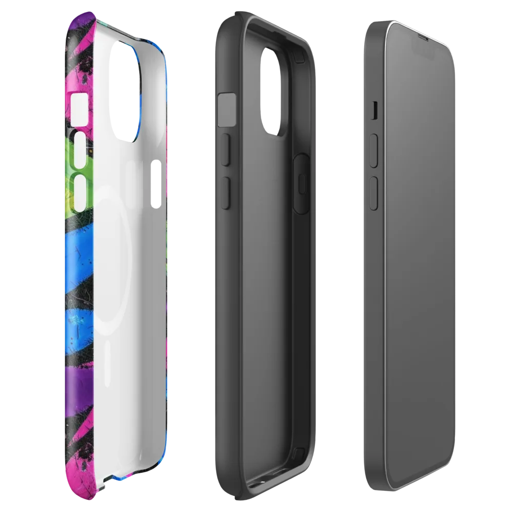 Neon Brushwork on MagSafe Tough Case for iPhone® — Front