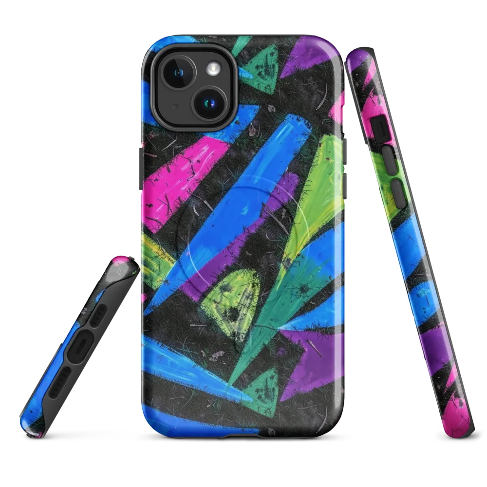 Neon Brushwork on MagSafe Tough Case for iPhone® — Front