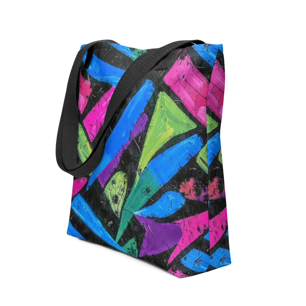 Neon Brushwork on Tote Bag — Front