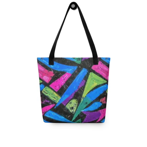 Neon Brushwork on a Tote Bag
