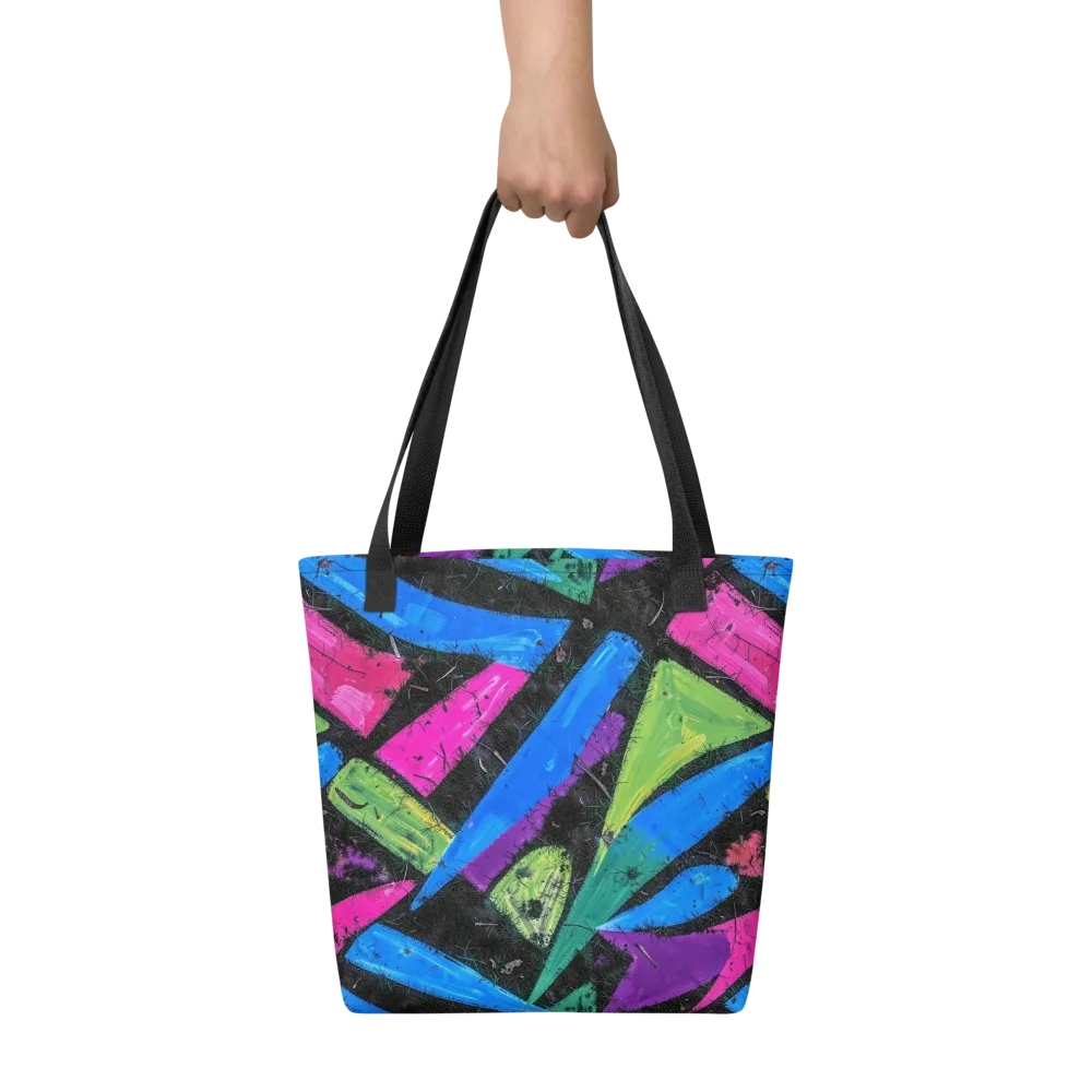 Neon Brushwork on Tote Bag — Front