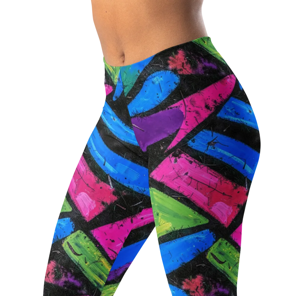 Neon Brushwork on Leggings — Left Front