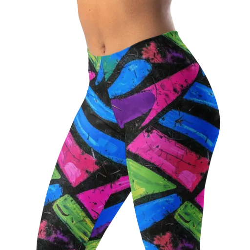 Neon Brushwork on a Leggings
