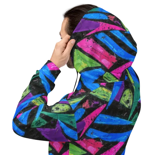 Neon Brushwork on a Hoodie