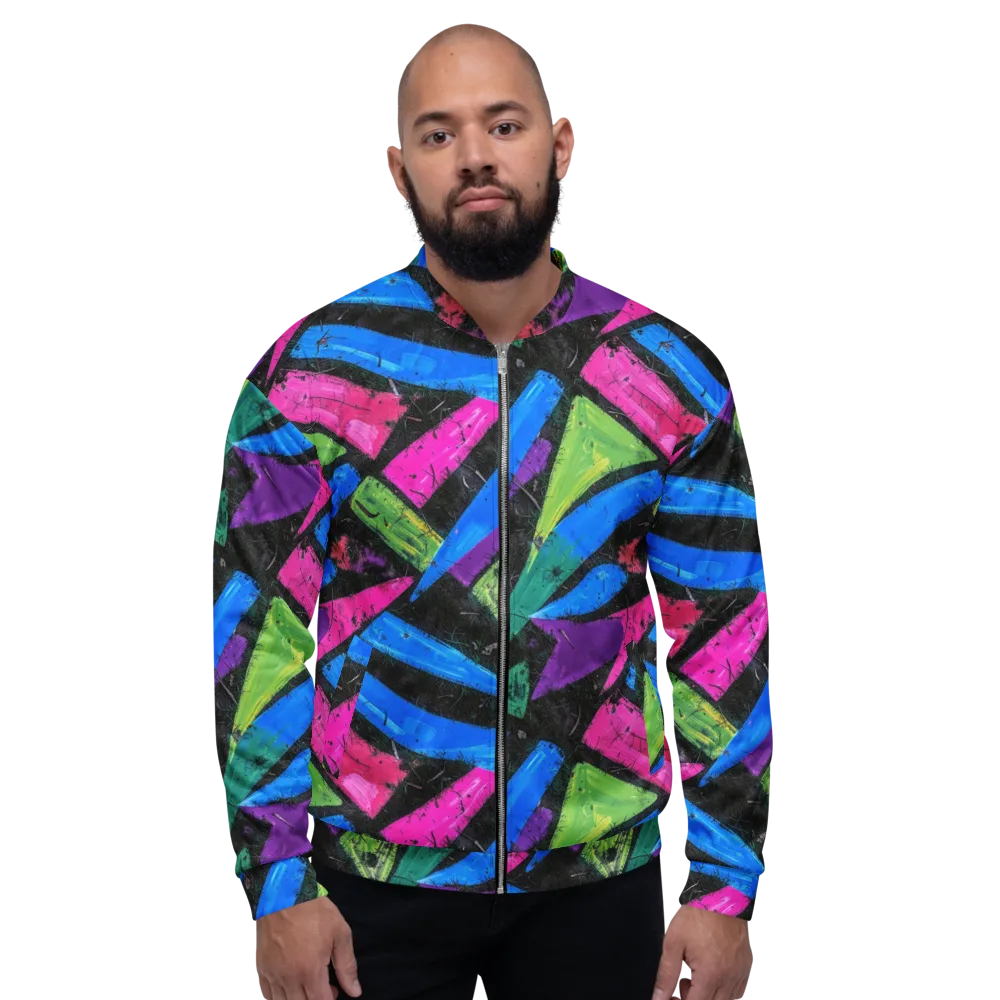 Neon Brushwork on Bomber Jacket — Front