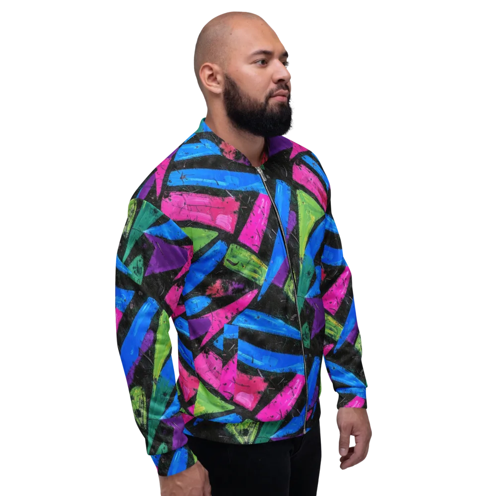 Neon Brushwork on Bomber Jacket — Right