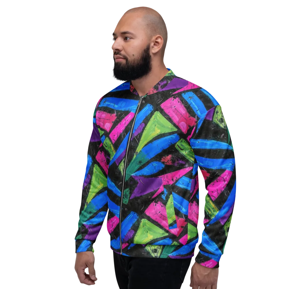 Neon Brushwork on Bomber Jacket — Left