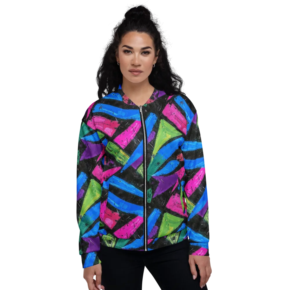 Neon Brushwork on Bomber Jacket — Front