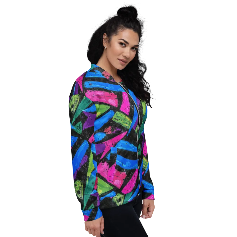 Neon Brushwork on Bomber Jacket — Right