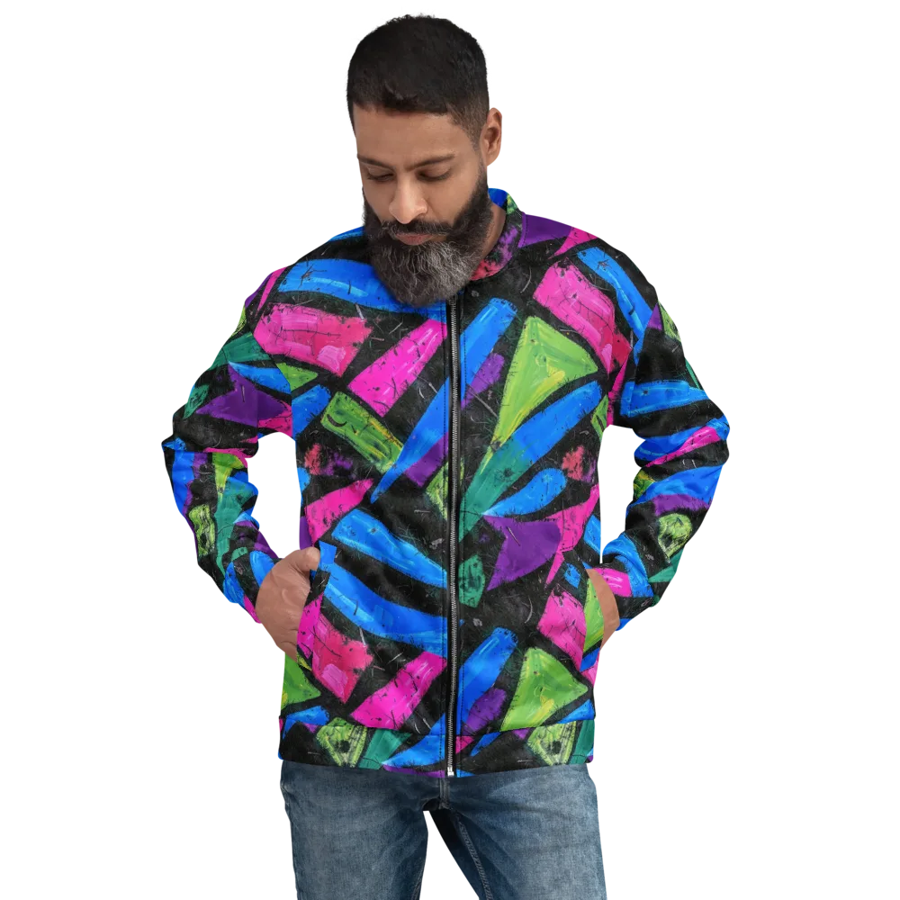 Neon Brushwork on Bomber Jacket — Front