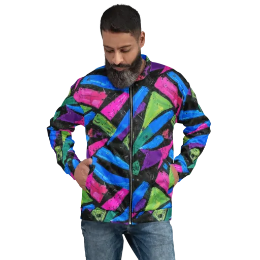 Neon Brushwork on a Bomber Jacket