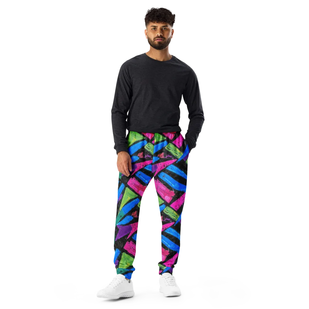 Neon Brushwork on Men's Joggers — Front