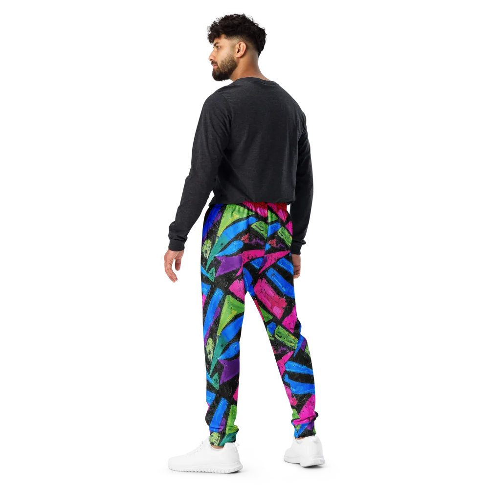 Neon Brushwork on Men's Joggers — Back