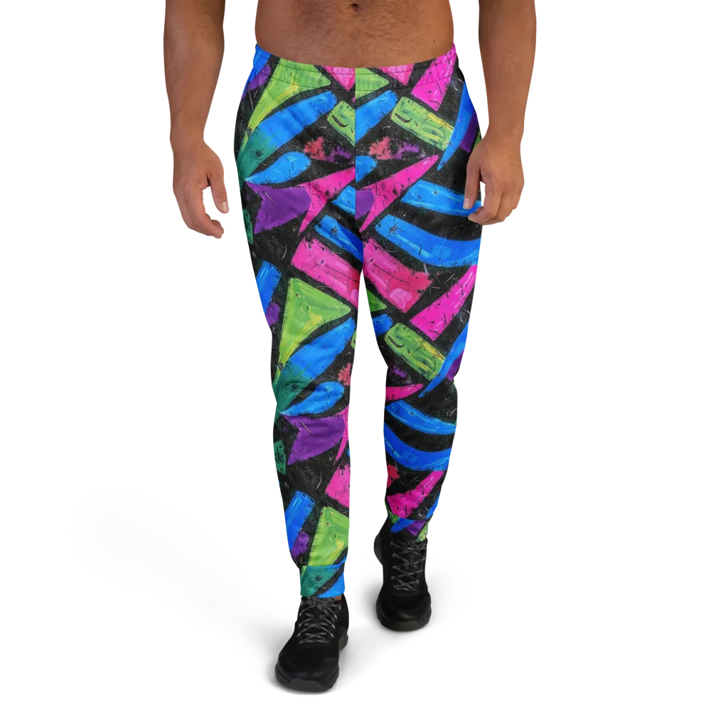 Neon Brushwork on Men's Joggers — Front