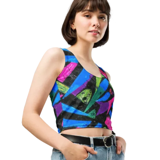 Neon Brushwork on a Crop Top