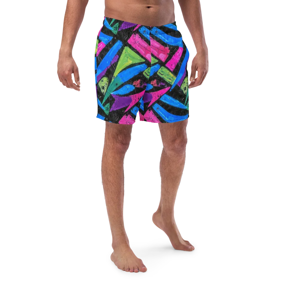 Neon Brushwork on Swim Trunks — Front