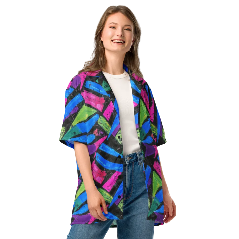 Neon Brushwork on Button Shirt — Front