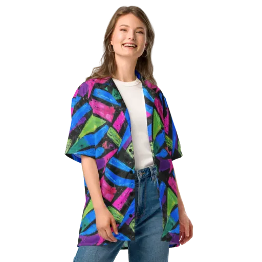 Neon Brushwork on a Button Shirt