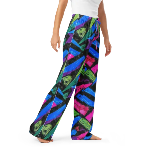 Neon Brushwork on a Women's Pajama Pants