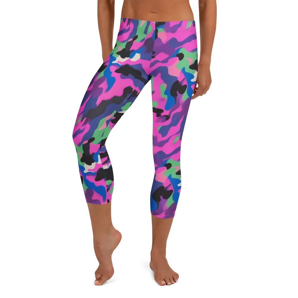 Chromatic Outburst on Capri Leggings — Front