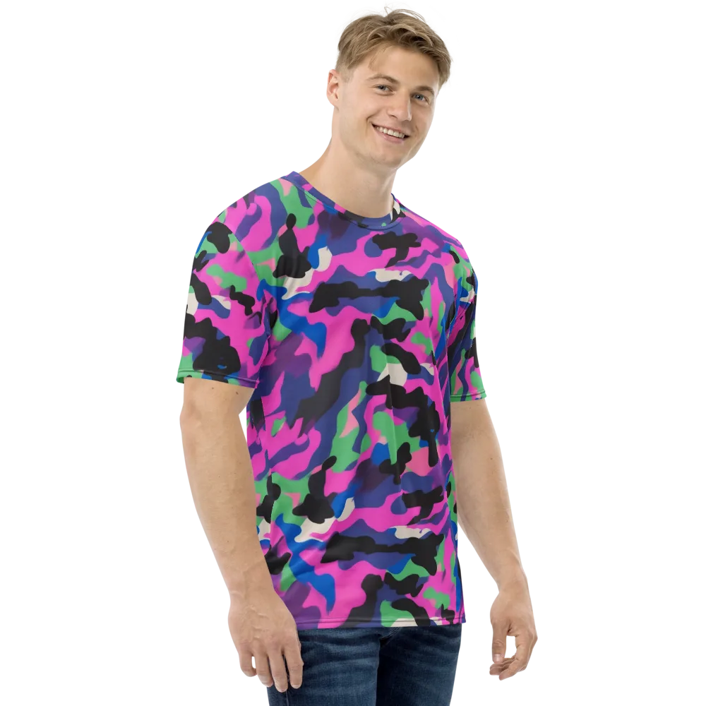 Chromatic Outburst on Men's Crew Neck T-Shirt — Right