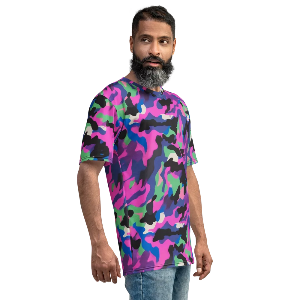 Chromatic Outburst on Men's Crew Neck T-Shirt — Right