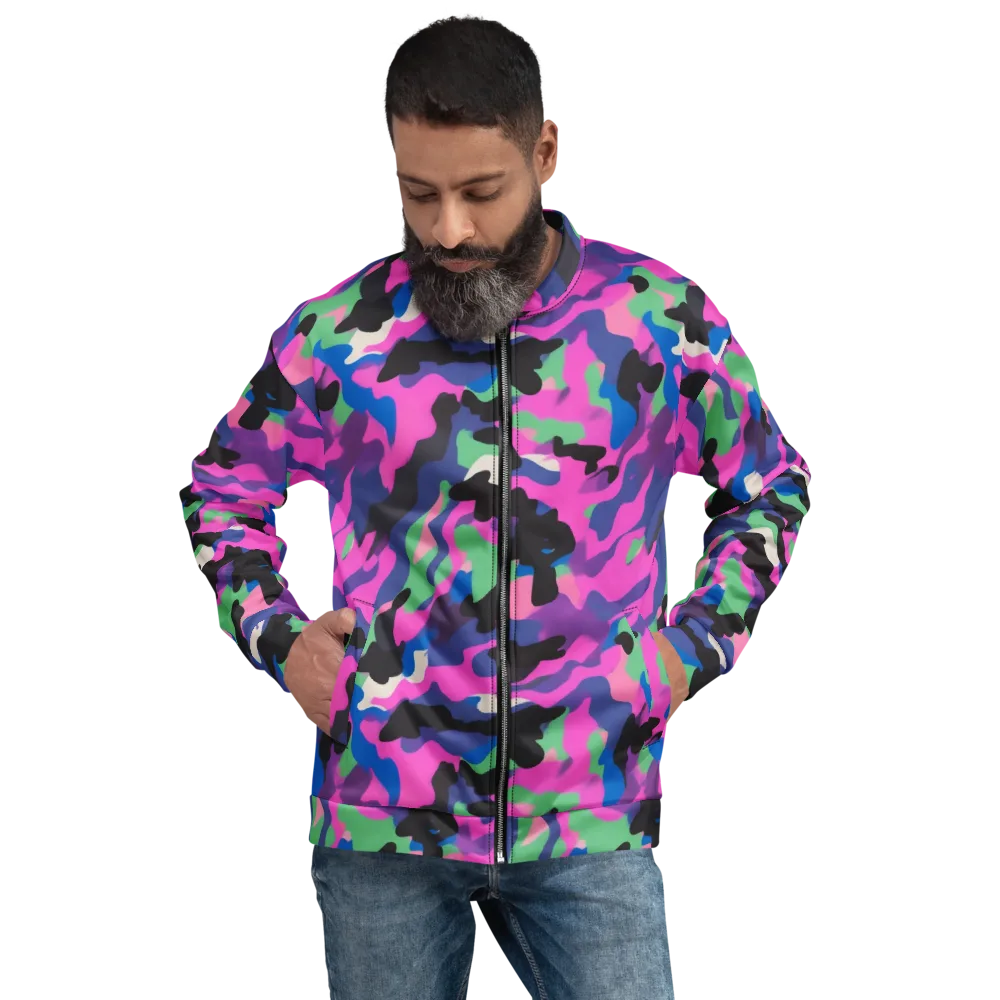 Chromatic Outburst on Bomber Jacket — Front