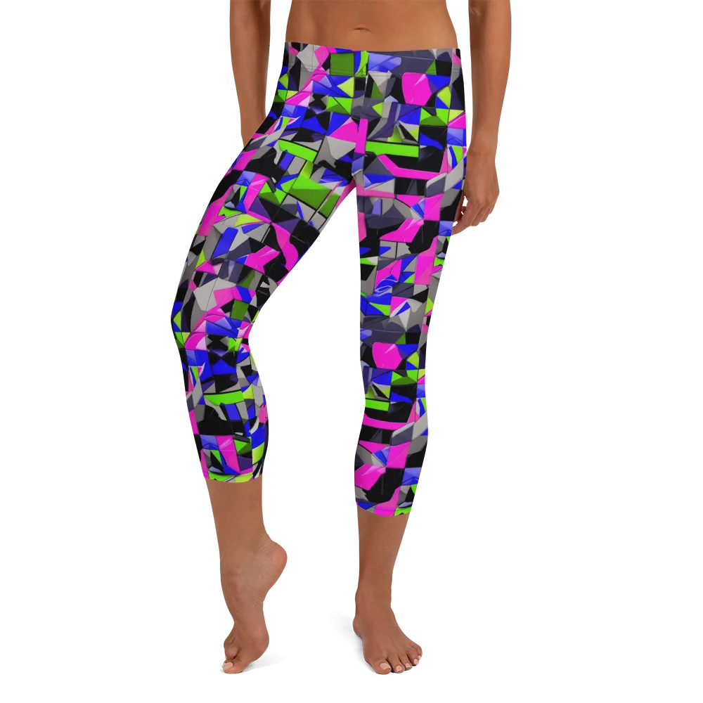 Hypercolor Facets on Capri Leggings — Front