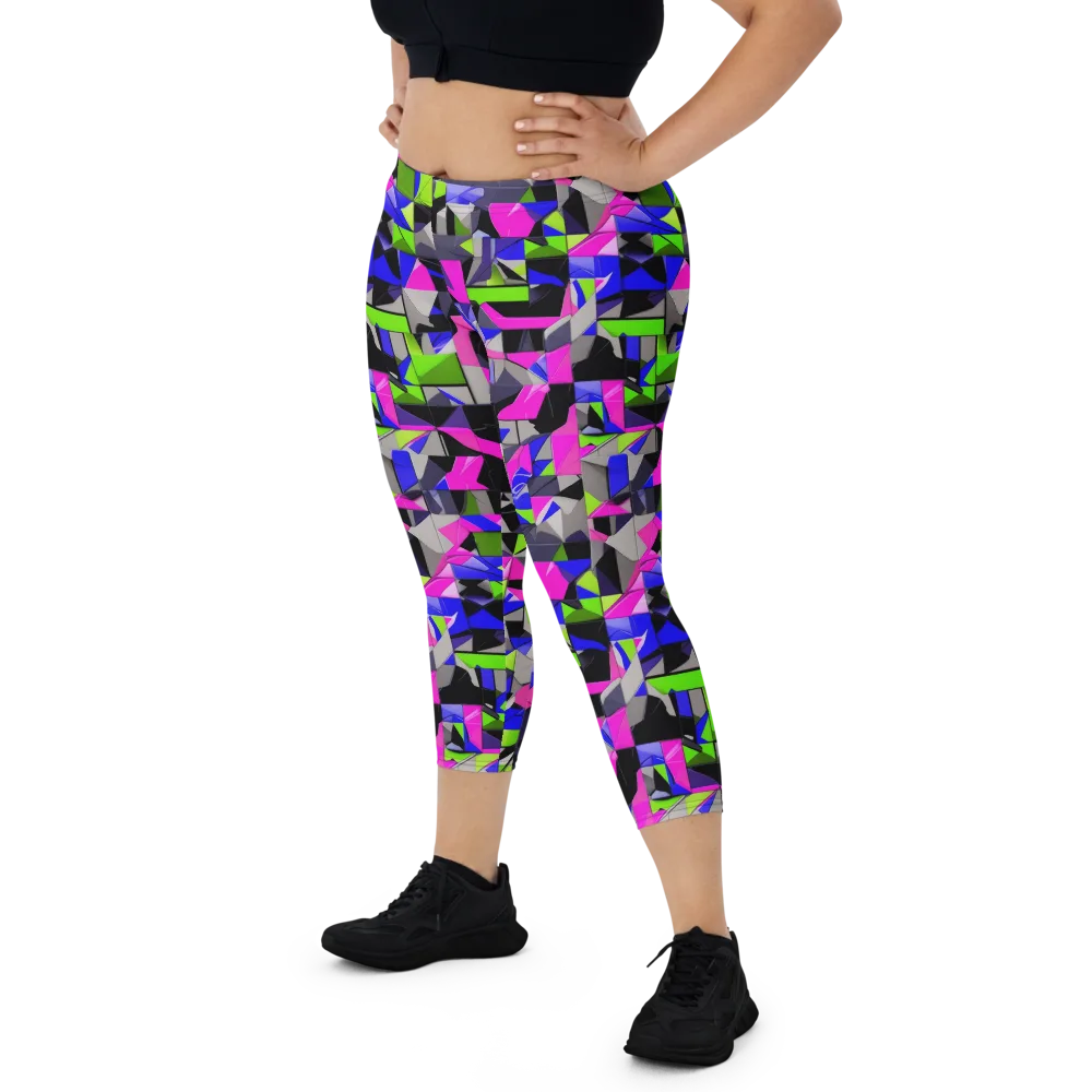 Hypercolor Facets on Capri Leggings — Front